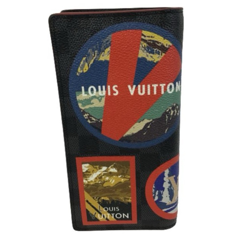 Louis Vuitton Multi Damier Graphite Brazza Alps Sticker Wallet Black Multicolor - Picture 5 of 16